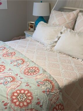 Serena & Lily Diamond Quilt and Euro Shams Set